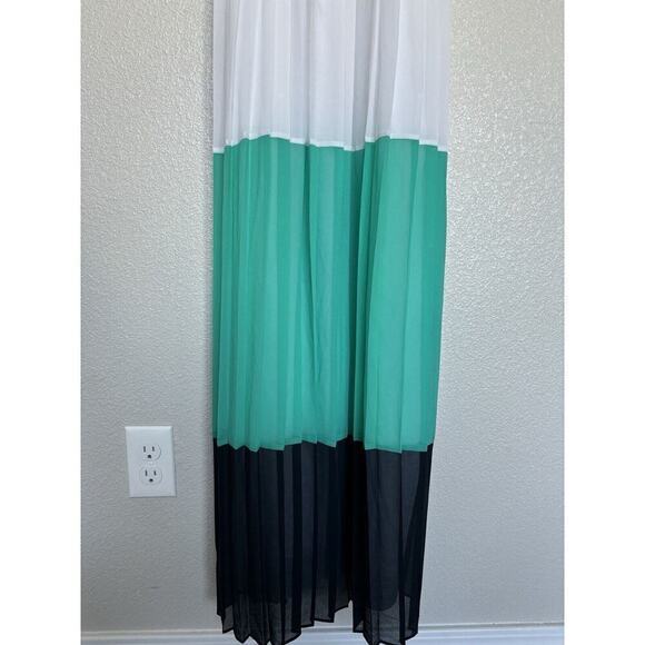 NEW Banana Republic Milly Maxi Dress color block vacation wedding pleated 2 - Picture 4 of 10